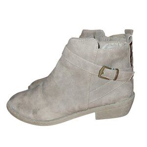 Gina Group Ankle Booties in a solid Tan with zip-up sides/ Buckle Platform Shoes
